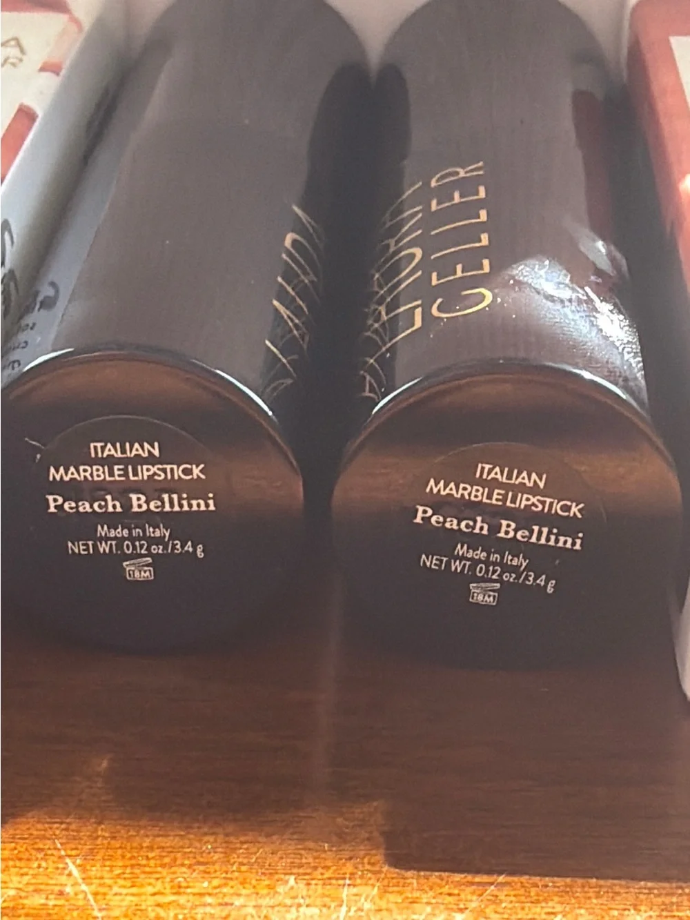 Bundle of 2 ,Laura Geller Italian Bellini Marble Lipstick - Sheer Peach Pink